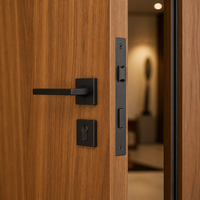 Porte intérieure en teck architectural sur mesure, à âme tubulaire, insonorisée, silencieuse, avec serrure magnétique, pour appartement