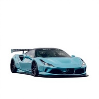 Pour Ferrari F8 : Kit carrosserie large avec diffuseur avant et spoiler de style LB en fibre de verre – Qualité supérieure, directement de l'usine
