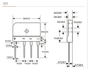 Pont de diodes GBJ3510 BOM original NEUF RECTIFICATEUR MONOPHASÉ 1KV 35A GBJ3510/3506/3508/3512 - Product Image 2