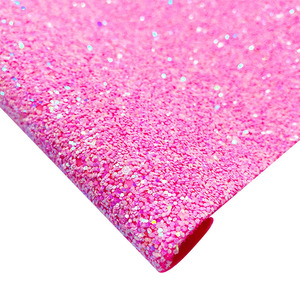 54 inci (1.37 <span class=keywords><strong>M</strong></span>) Glow-in-the-Dark Chunky Glitter kulit imitasi kain tahan lama PU untuk pakaian tekstil rumah untuk busur rambut - Product Image 4