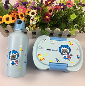 Đôi chai nước nhựa lò vi sóng Snack Bánh Sandwich container thực phẩm Hộp Ăn Trưa với chai nước cho trẻ em gái chàng trai - Product Image 2