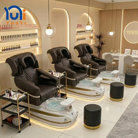 Fauteuil de pédicure en fibre de verre avec massage par airbag à main robotisée 6D, pompe magnétique, fauteuil de pédicure électrique pour doublures jetables