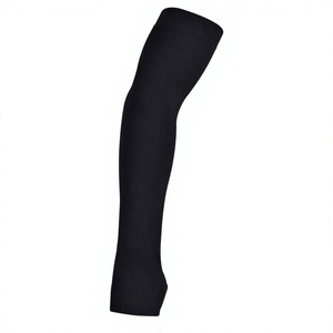 Manchon de compression en nylon noir uni pour homme, longueur au-dessus du genou - Product Image 1