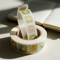 Autocollant en vinyle brillant Kawaii, dessin animé, sans résidu, autocollant décoratif pour journal, bouteille d'eau, cadeau