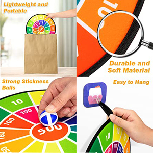 Plateau <span class=keywords><strong>de</strong></span> <span class=keywords><strong>jeu</strong></span> <span class=keywords><strong>de</strong></span> fléchettes pour enfants, avec 12 balles adhésives, Set <span class=keywords><strong>de</strong></span> plateau avec crochet, cadeau sûr et classique, pour les garçons et les filles et les adolescents, âgés <span class=keywords><strong>de</strong></span> 3 ans - Product Image 3