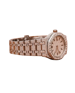 Reloj de pulsera de lujo para hombre de acero inoxidable con esfera sencilla, diamantes de moissanita VVS, estilo hip hop, con pavé completo - Product Image 1