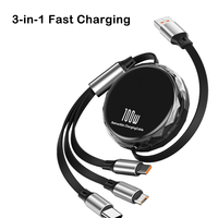 Câble de chargeur USB rétractable 3 en 1 à charge rapide 100W avec logo personnalisé, support de téléphone, câble Type-C pour imprimante, petit cadeau