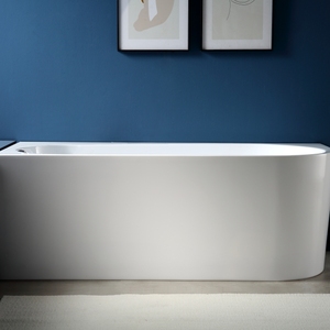 Bañera de esquina (disponible en esquina izquierda o derecha), bañera acrílica ovalada independiente, bañera de spa resistente antiamarilleo para pared. - Product Image 6