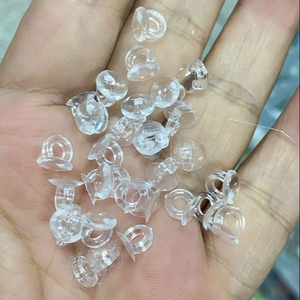 1000 Buah 7Mm Bantalan Jaminan Plastik Liontin Bulat Transparan Pemegang Plastik DIY Kalung Perhiasan Tidak Terlihat Liontin Jimat Kait - Product Image 2