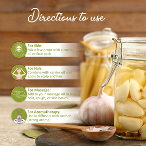 น้ำมันหอมระเหยกระเทียม (Allium Sativum) – บริสุทธิ์ 100% และเป็นธรรมชาติ กลั่นด้วยไอน้ำ |   น้ำมันหอมระเหยเข้มข้นสำหรับดูแลเส้นผมและผิวพรรณ - Product Image 6