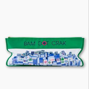 Pochette personnalisée légère et résistante à l'eau en PVC brodée pour tuiles de mahjong avec fermeture éclair, cadeau, logo DIY - Product Image 6