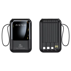 10000mAh sạc nhanh ngân hàng điện được xây dựng trong cáp sạc pin di động cho Iphone <span class=keywords><strong>Android</strong></span> điện thoại di động phổ ngân hàng điện - Product Image 1