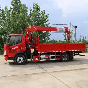 FAW 6.2 Meters Cargo Box 12 Tons Load 160HP Cargo Truck With 5 Tons Crane Special Transportation Vehicle