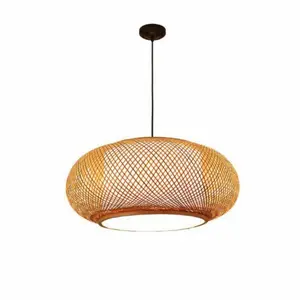 Modern Handmade Wicker Rattan Bamboo Hanging Lamp Retro Simple Creative Design Lighting For Home