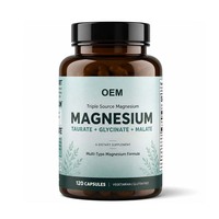 Capsules de magnésium triple source à marque privée – Mélange de taurate, glycinate et malate – 120 unités – Complément alimentaire végétarien