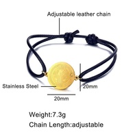 Bracelet Catholique Acier Inoxydable Plaqué Or 18K Bijoux St. benoît Vierge Marie Guadalupe Bracelet Réglable