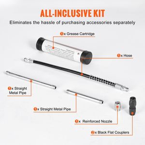 Pistola engrasadora profesional DB al por mayor 3500 PSI 4 OZ/120 CC Capacidad Heavy Duty 11,65 pulgadas empuñadura de pistola de acero con función flexible - Product Image 4