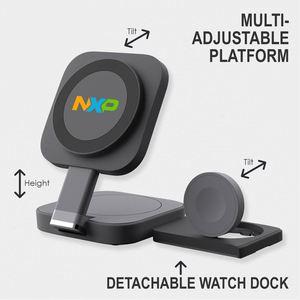 15W Fast Charging 3-in-1 Smart Wireless Charger Multiple Device <b>Watch</b> Docks with Travel Case for Business & Promotional Gifts - Product Image 5