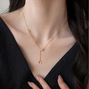 قلادة فرنسية فاخرة كلاسيكية رفيعة للنساء، سلسلة تيتانيوم أنيقة وعصرية، هدية راقية للترقوة - Product Image 6