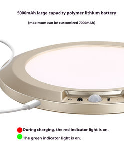 现代设计的可充电无线发光二极管吊灯3CCT顶灯，带运动传感器和室内遥控壁灯 - Product Image 2