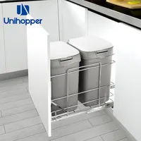 Uniphopper manufacturer 도매 soft close press open 쓰레기 수 슬라이딩 풀 out 주방 캐비닛 플라스틱 쓰레기 휴지통