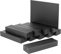 Lot de 10 supports en bois pour cartes de table - Supports numérotés en bois noir, supports pour cartes nominatives, supports de signalisation pour événements et fêtes