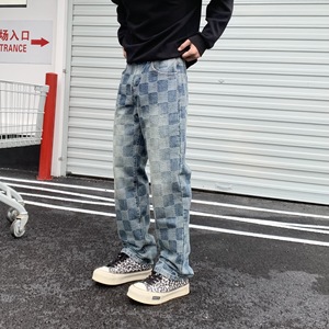 Bulk <strong>Men</strong> <strong>Jeans</strong> Price Baggy Vintage <strong>Dark</strong> <strong>Jeans</strong> <strong>Men's</strong> Patchwork Denim Pants Plaid <strong>Jeans</strong> - Product Image 3