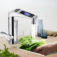 Robinet de salle de bain électrique simple en laiton avec affichage numérique LED, chauffe-eau instantané intelligent et automatique sans réservoir