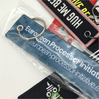 Llavero Bordado Personalizable para Regalo con Etiqueta Tejida para Motocicleta, Auto de Carreras y Avión, Tipo "Remove Before Flight", Disponible en Stock