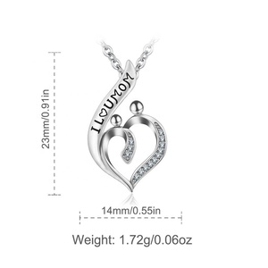Plata <span class=keywords><strong>de</strong></span> Ley 925 <span class=keywords><strong>de</strong></span> Día <span class=keywords><strong>de</strong></span> la madre Mamá amor <span class=keywords><strong>hijo</strong></span> niño colgante <span class=keywords><strong>de</strong></span> collar para las mujeres - Product Image 5