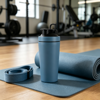 Bouteille shaker de sport et fitness pour le cyclisme, 500 ml/750 ml, double paroi en acier inoxydable, isolée, série Noël, sans BPA