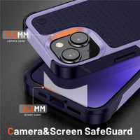 Coque de protection arrière hybride antidérapante de haute qualité en TPU+PC pour iPhone 14 Pro Max 15 Plus 16 17