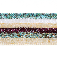 Perles de pierres précieuses naturelles micro-facettées en vrac 2 3 4 mm Citrine Pierre de lune Turquoise Grenat Prêtes à être expédiées Fournitures de bijoux