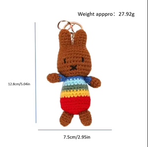 Porte-clés Lapin au Crochet Fait Main, Breloque Lapin Tricoté Arc-en-ciel, Pendentif Lapin <span class=keywords><strong>Melanie</strong></span>, Vente en Gros Personnalisable - Product Image 6