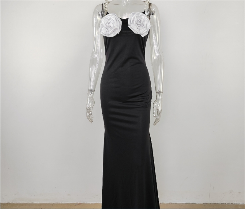 sachin and babi light blue dress Backless Pearl Maxi Velvet Dress Black main image 0