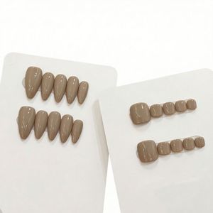 Nouveauté : Faux ongles en gel souple naturel, ultra fins, demi-couvrants, formes Cercueil et Stiletto, vente en gros - Product Image 1