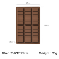 Moule à chocolat en forme de diamant carré Candyer Dubai, silicone de qualité alimentaire, outil de cuisson résistant à la température pour barres longues