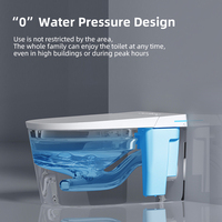Toilette Suspendue Intelligente Murale De Luxe Numérique 2024 De Dernière Génération Avec Siphon P, Télécommande, Bidet et Bouclier en Mousse