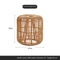 Table basse en rotin minimaliste moderne pour salon et hôtel, écologique, durable, faite à la main