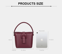 Tas Selempang Wanita Model Bucket Buckle Persegi Trendy Merk BAGCO 2026, Nuansa Mewah Vintage dengan Set Dompet