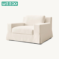 Juego de Sofás Chesterfield Modernos de Lujo Ligero para Villa, Estructura de Madera Maciza, Sofá Cama Modular, Tapicería de Lino con Esponja Acolchada, Cómodo