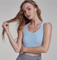 Soutien-gorge de sport antichoc à bretelles larges et évidées dans le dos croisé avec sangle de poitrine