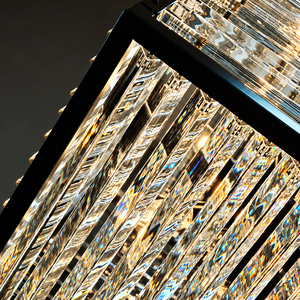 Lámpara Colgante de Cristal Negro con Forma de Cubo, Bombilla E12 LED, Control Remoto, Altura Ajustable, Cuidado de la Vista, Garantía de 3 Años, para Hotel y Comedor - Product Image 3