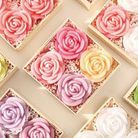 Vela de Cera de Soja con Forma de Rosa, Estilo Clásico, Venta al por Mayor, Regalo de San Valentín o Cumpleaños, Rosa Artificial Aromática Hecha a Mano