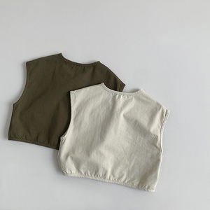 Gilet <span class=keywords><strong>sans</strong></span> <span class=keywords><strong>manches</strong></span> rétro décontracté pour enfants en bas âge, unisexe, printemps-été, <span class=keywords><strong>veste</strong></span> cardigan pour enfants - Product Image 2