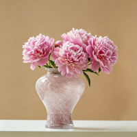 Elegante Luxus-Blumenvase in Rosa, Künstlerisches Modernes Design, Wasserpflanzvase für Frische Blumenarrangements, Heim- und Schreibtischdekoration