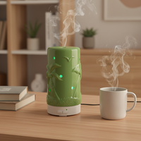 Diffuseur d'huiles essentielles portable en céramique, pierre aromatique, fleur, alimentation USB, ultrasonique, capacité 51-100 ml, humidistat, garantie 1 an