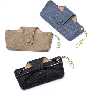Genuine Leather Sunglasses Pouch Portable Soft Eyeglasses Case Eyewear Storage <b>Bag</b> <b>Charm</b> RTS Bulk Mixed Order - Product Image 2