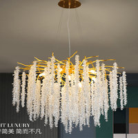 Lustre en cristal en forme de branche d'arbre, style post-moderne, luxe, design moderne, salon, salle à manger, art décoratif tendance