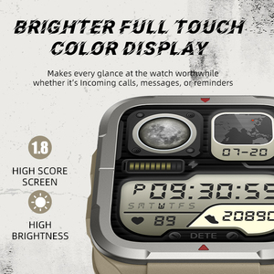 Gran oferta, reloj inteligente deportivo con esfera cuadrada y pantalla táctil TFT de 1,8 pulgadas, Monitor de ritmo cardíaco completo certificado CE para hombres y mujeres - Product Image 3